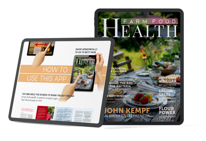 Farm Food Health magazine displayed on digital devices